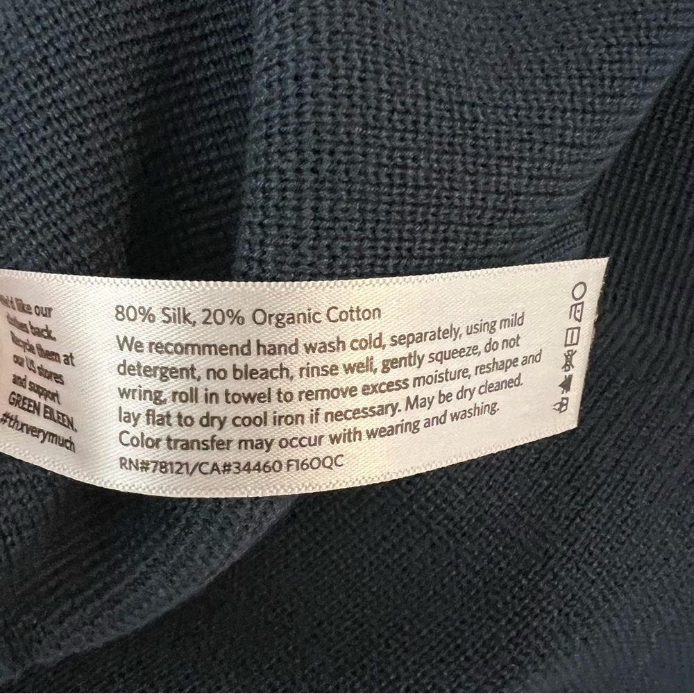 Eileen Fisher Slate Blue Silk / Organic Cotton Sweater Dress - Women’s S - Picture 8 of 8